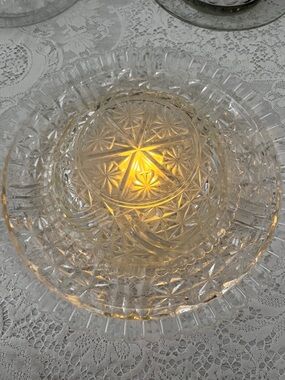 Vintage Glass Glow Lamp Starburst Cake Plate Centerpiece Cottagecore